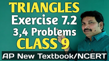 CLASS 9/TRIANGLES/EXERCISE 7.2/3,4 PROBLEMS/AP NEW SYLLABUS/NCERT/MATHEMATICS