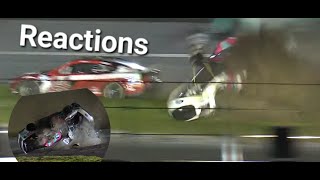 Reactions to Ryan Preece's 2023 Coke Zero 400 TERRIFYING Barrel Roll