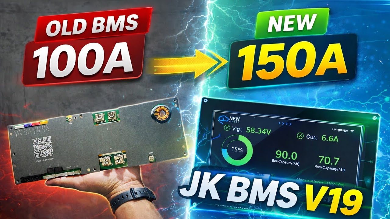 JK BMS V19 150A Installation & Settings Tutorial | Wiring, LCD, App ...