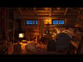 Frosty Snowstorm Sounds and Relaxing Fireplace in a Cozy Winter Hut