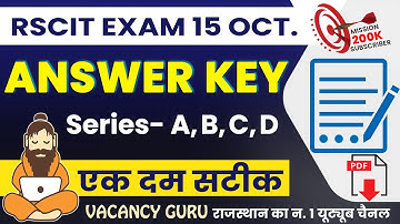 RSCIT Answer key today RSCIT answer key 15 October 2023 RSCIT 15 Oct 2023 Answerkey RSCIT Answerkey