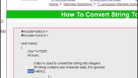 How to convert string to int in c