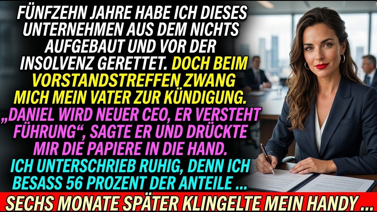 An dem Tag, als mein Vater mich vor versammelter Mannschaft aus der Firma warf, die ich aus dem Nichts aufgebaut hatte, klatschten alle. Mein Bruder grinste, mein Vater strahlte vor Stolz – und...