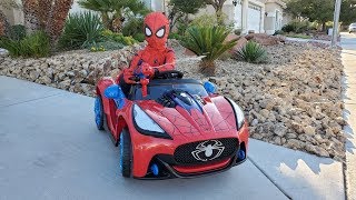 Unboxing Spider-Man 6 Volt Ride On Car For Kids From Dynacraft