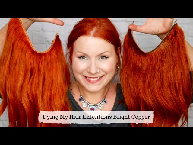 Dying My Halo Hair Extensions From Blonde To An Intense Copper Ginger At  Home - YouTube