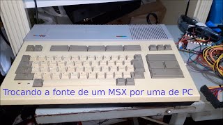 Enfiei uma fonte de PC num MSX e olha no que deu! Será que funciona