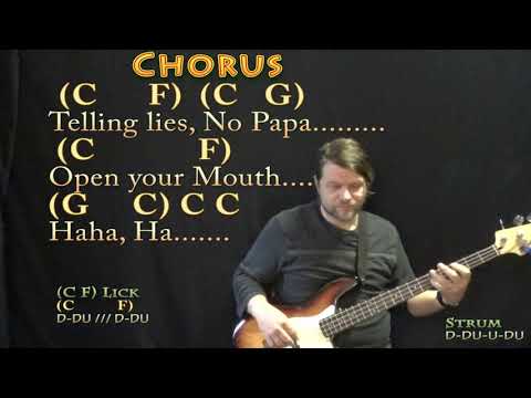 Johny Johny, Yes Papa - Bass Guitar Cover Lesson In C With ChordsLyrics