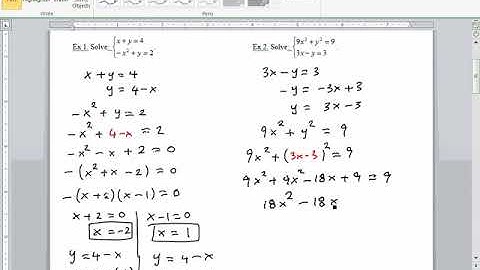 11 5 Solve Systems of Nonlinear Equations Part I