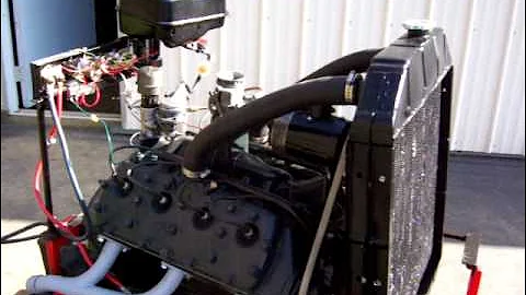 Ford Flathead running on mobile engine stand