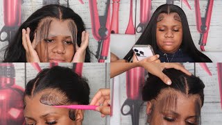 Detailed How To Install Frontal Wig W. Widows Peak | Perfect Buss Down Middle Part Ft Dorsanee Hair