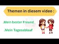 Themen in diesem Video – Deutsch lernen leicht gemacht (A1–A2) | Wichtige Themen zum Deutschlernen