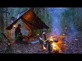 Caught In A Rainstorm With My Dog Hot Tent Camping In Heavy Rain