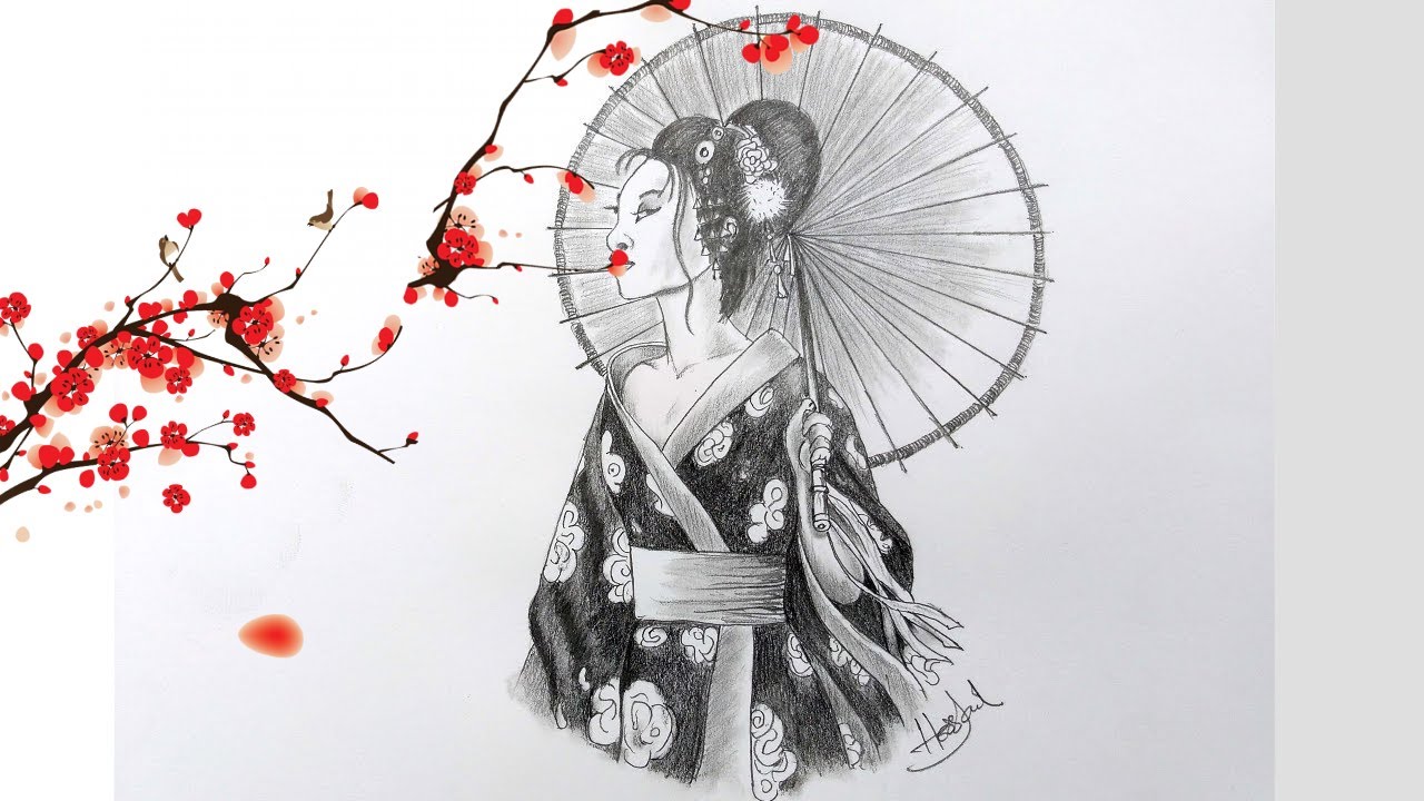 Japanese Lady Drawing