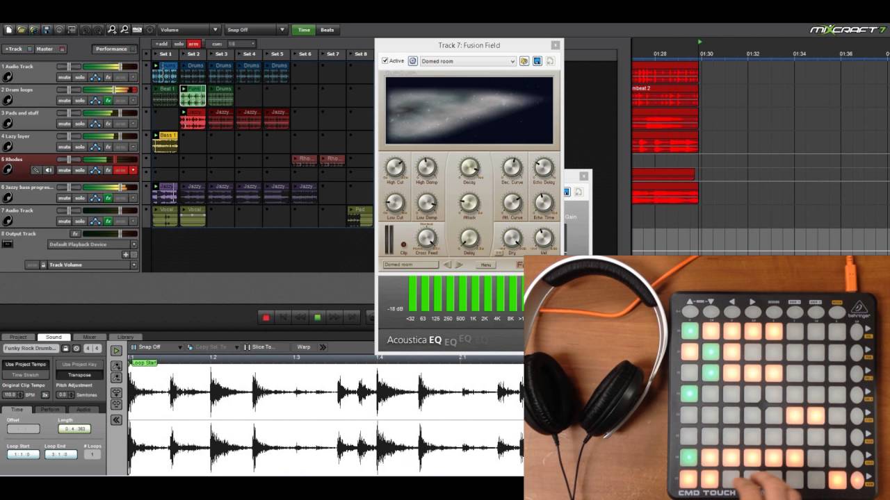 Behringer CMD TOUCH TC64 and Mixcraft 7 - YouTube