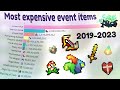 Most expensive event items in curse of aros 20192023