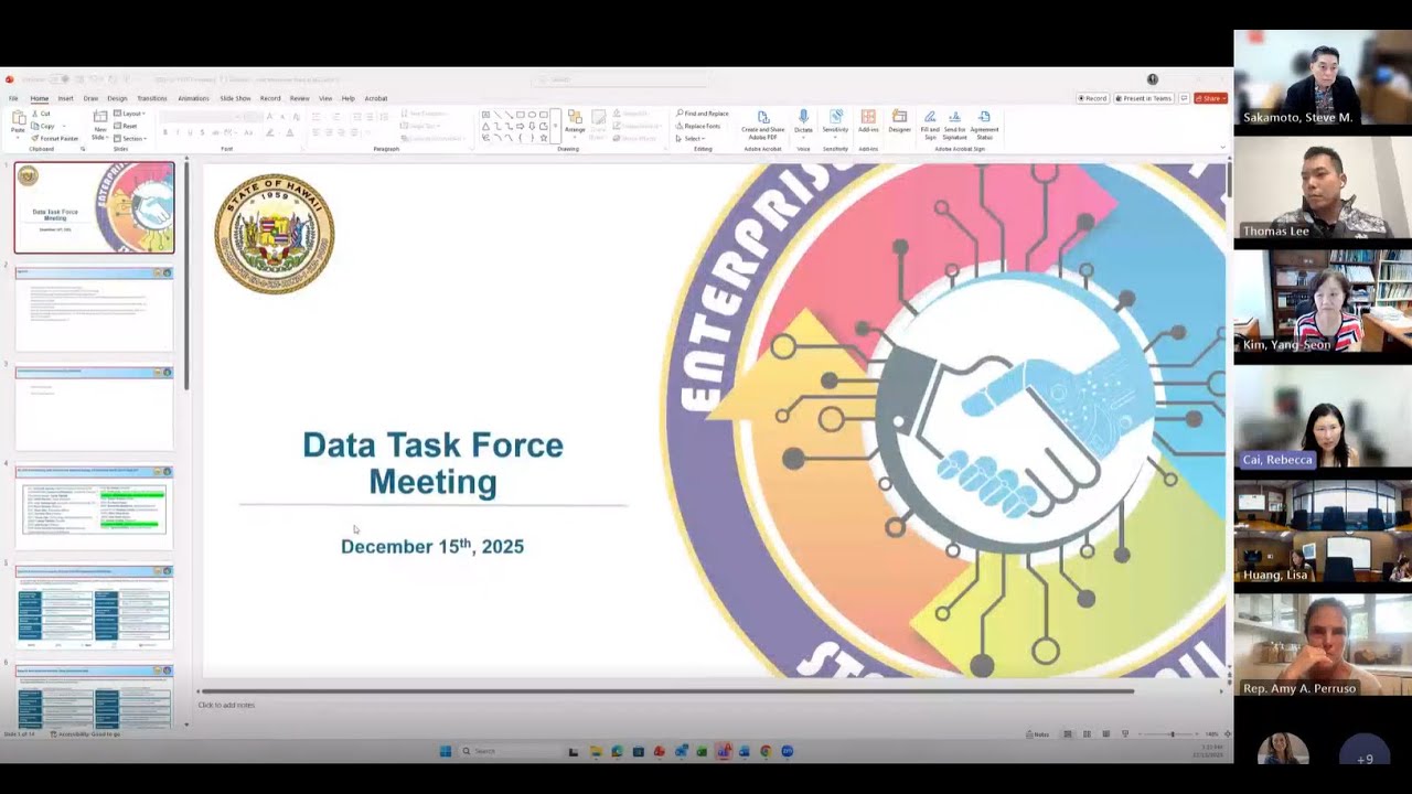 Data Task Force Meeting 12/15/25 - YouTube