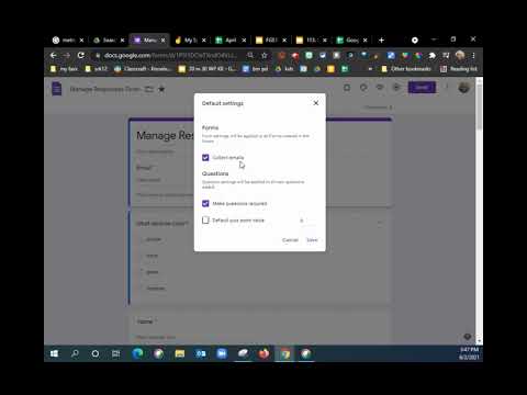 Default Settings in Forms