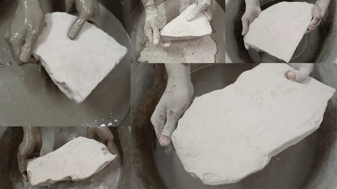 Soft Crunchy Earthy Mud Dirt Slabs Crumbling in💦+on Paste & Paste Mixing/Playing ASMR