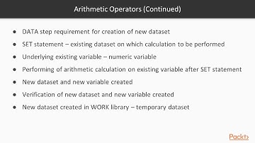 SAS Programming in 7 Steps : Introduction to the Arithmetic Operators | packtpub.com