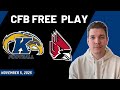 Free Football Pick Kent State Golden Flashes vs Ball State Cardinals , 11/5/2025 College Football