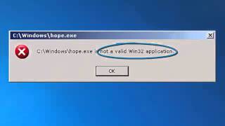 how to fix not a valid win32 application error