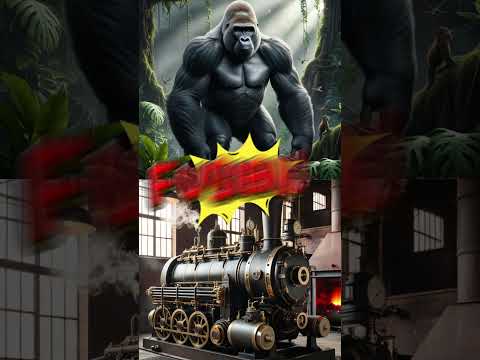 Fusion Gorilla And Vintage Steam Engine