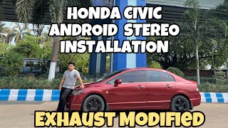 Honda Civic Full Acceleration ❤️ | Modified Exhaust  | 10.1 inch Android car stereo installation |