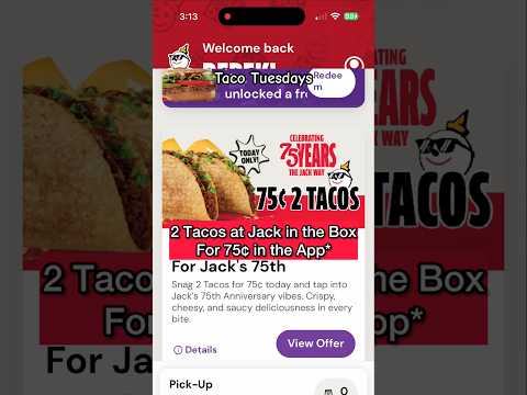 75¢ Tacos at Jack in the Box, app exclusive