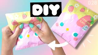 DIY caramel corn strawberry paper squishy tutorial