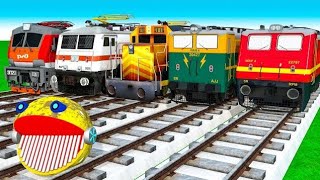 【踏切アニメ】あぶない電車 Ms PACMAN Vs 5 Train Crossing 🚦 Fumikiri 3D Railroad Crossing Animation #3 #1 #191