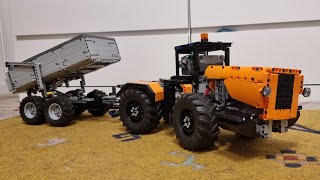 Lego Technic MOC Knickgelenkter Traktor mit Kippanhänger (Batterien fast leer)