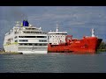 Cruise Ship HAMBURG meets tanker ALGOTERRA above Lock 3, Welland Canal (2019)