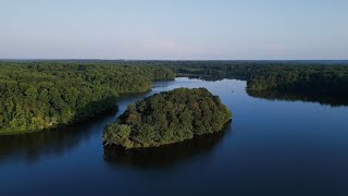 Drone footage of Burke Lake Park, VA