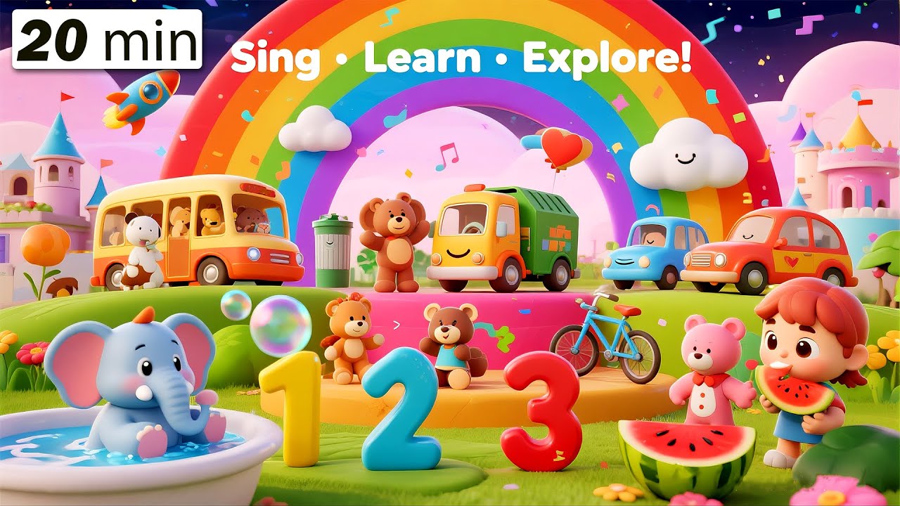 🚍 Animal & Vehicle Songs 🦖🚌 | Kids Rhymes Compilation | Learning Fun 🎵