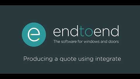 Producing a quote for new windows using EndtoEnd IT