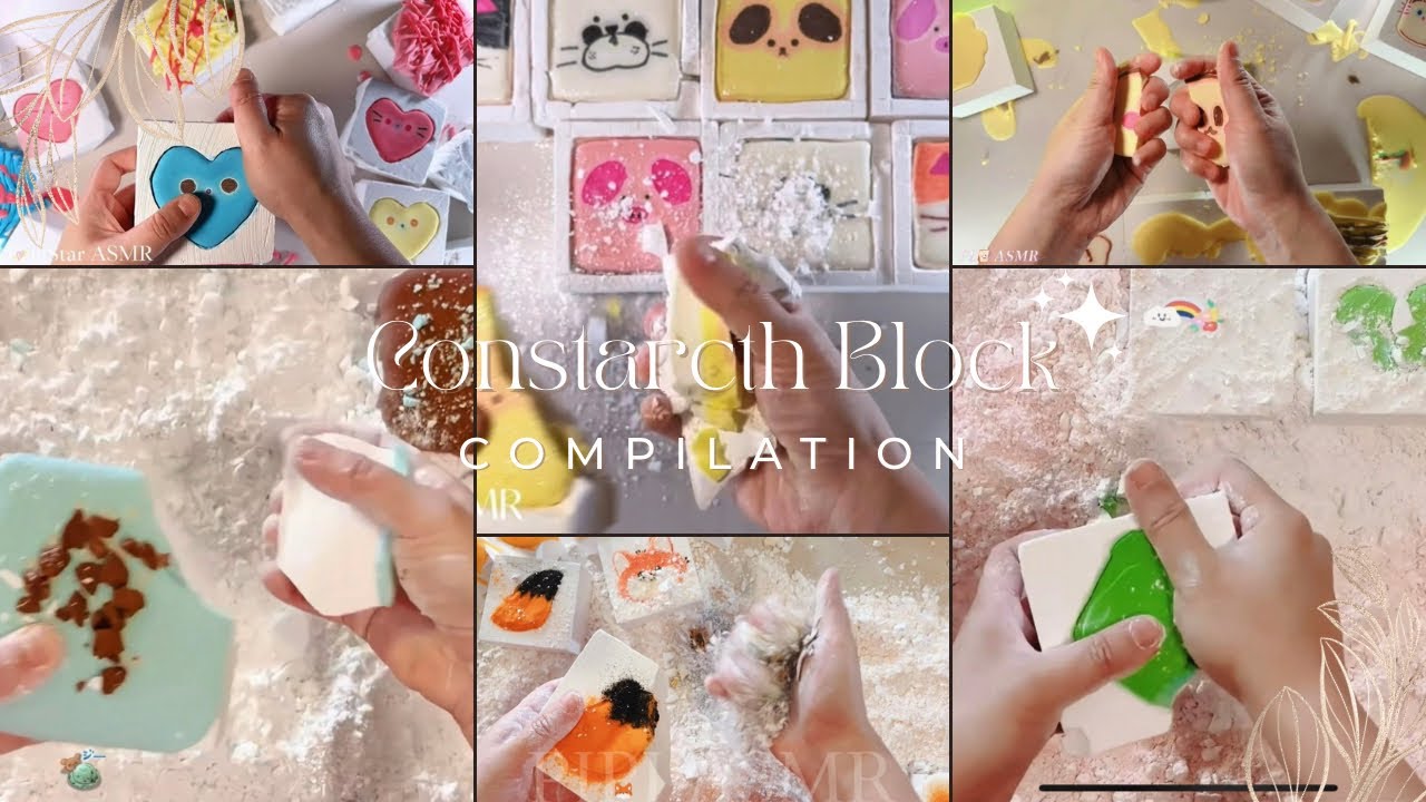 Cornstarch Topped And Filled Gymchalk Blocks @FingStarASMR2024 