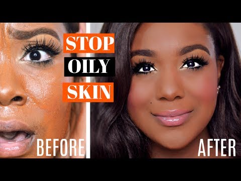 Life changing oily skin hack to stop your makeup / foundation from getting shiny. omg you need know. will last all day + learn how con...