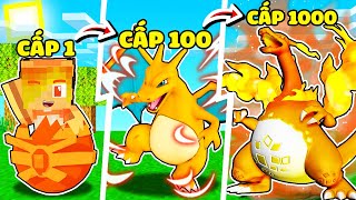 JACK EM BÉ RỒNG LỬA CẤP 1 TIẾN HÓA THÀNH RỒNG LỬA GIGATAMAX CẤP 1000 TRONG MINECRAFT*POKEMON