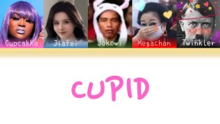 FIFTY FIFTY - Cupid (ft. CupcakKe, Jiafei, Jokowi, Megawati, Austrian Painter) || Color Coded Lyrics