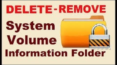 How to delete System Volume Information folder? by MRpctech