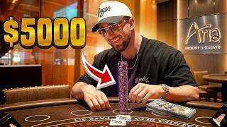 MASSIVE $5,000 BETS PLAYING BLACKJACK AT THE ARIA! (INSANE RUN)