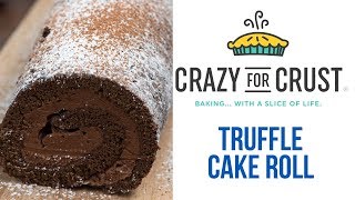 Chocolate truffle cake roll // crazyforcrust.com this is a death by
with ganache filling! it’s the perfect recip...