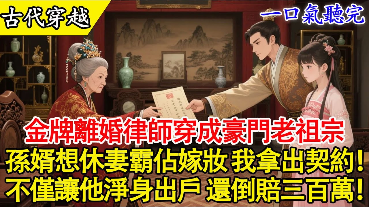 【一口氣聽完】🔥爽炸！金牌律師穿成侯府老祖宗，手撕軟飯男！一份“天價和離書”讓渣男倒賠300萬兩，連大門都拆了抵債！🏛️💸#穿越 #有聲書 #爽文 #大女主 #打臉 #原創