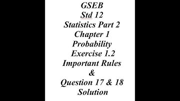 GSEB 12th Statistics Part 2 Ch 1 Ex 1 2 Q17 & Q18