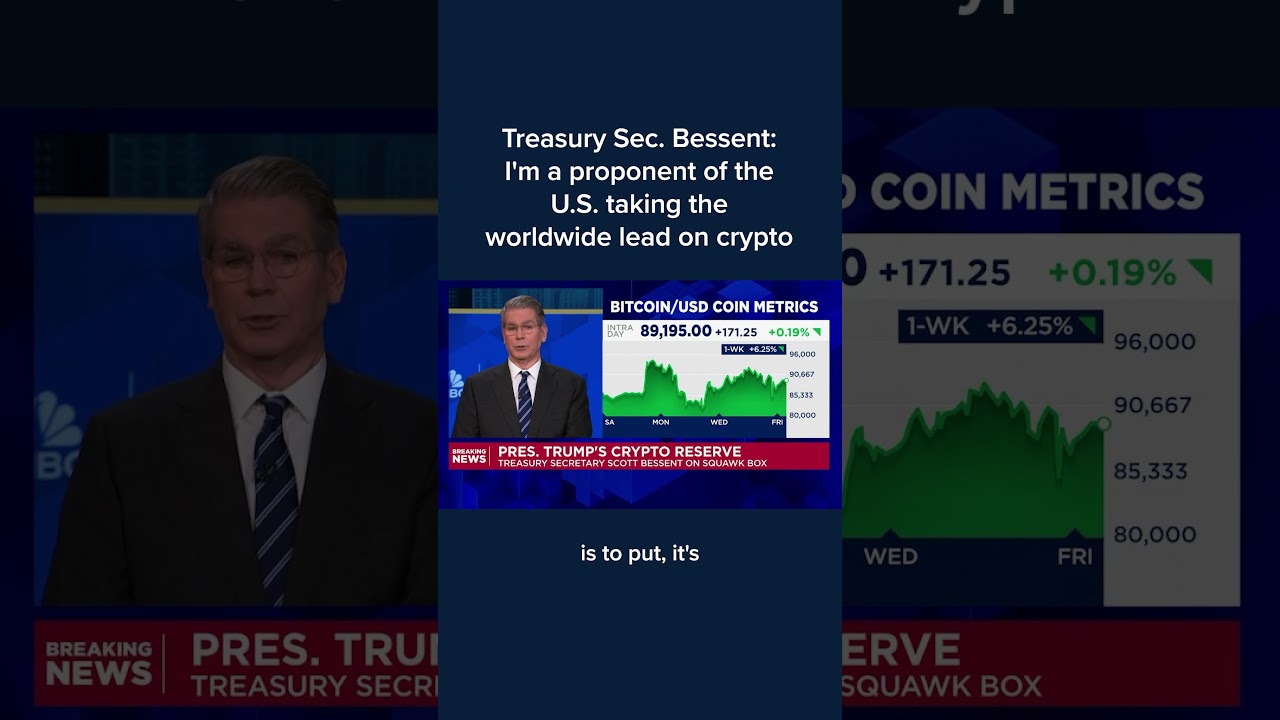 Treasury Secretary Bessent: I'm a proponent of the U.S. taking the worldwide lead on crypto
