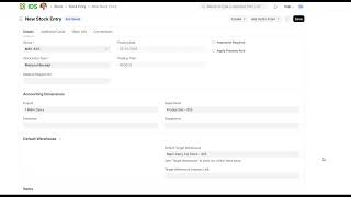 Stock Entry Material Receipt