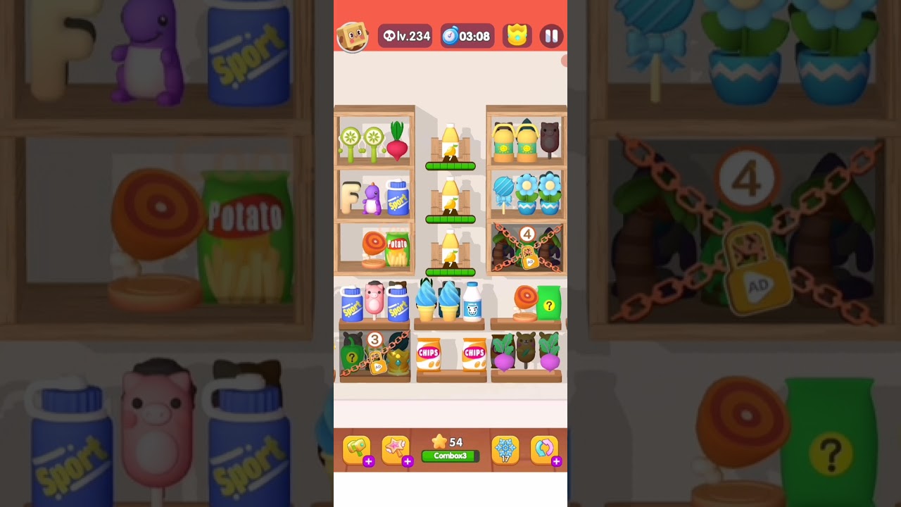 Goods Puzzle Sort Challenge Level 234 | Satisfying Sorting Gameplay | Android and IOS Game