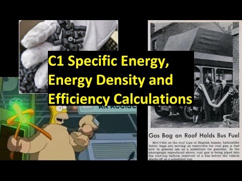 C1 Specific Energy, Energy Density and Efficiency Calculations [SL IB Chemistry]