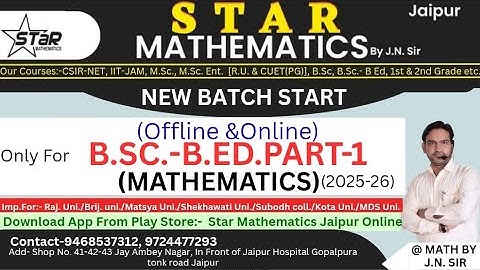 B.Sc.-B.Ed.Part-1/lecture-2/PAPER-2 CALCULUS/Mathematics/2025-26Session/Live Classes byJN.Sir/jaipur