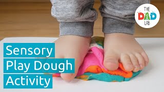 Simple Foot Sensory Activity with Play Dough